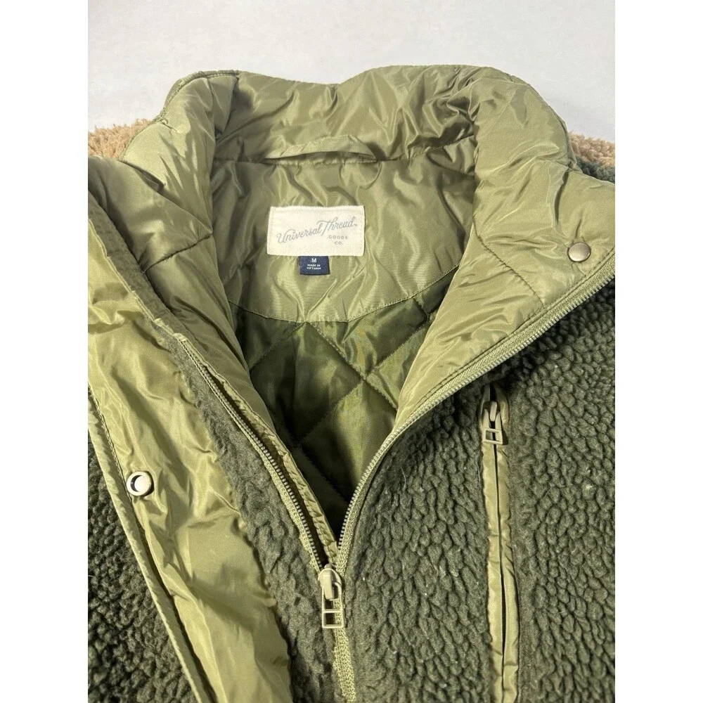 Universal Thread Womens Brown & Green Zip up Retro Hunter Style Jacket Medium - Picture 10 of 10